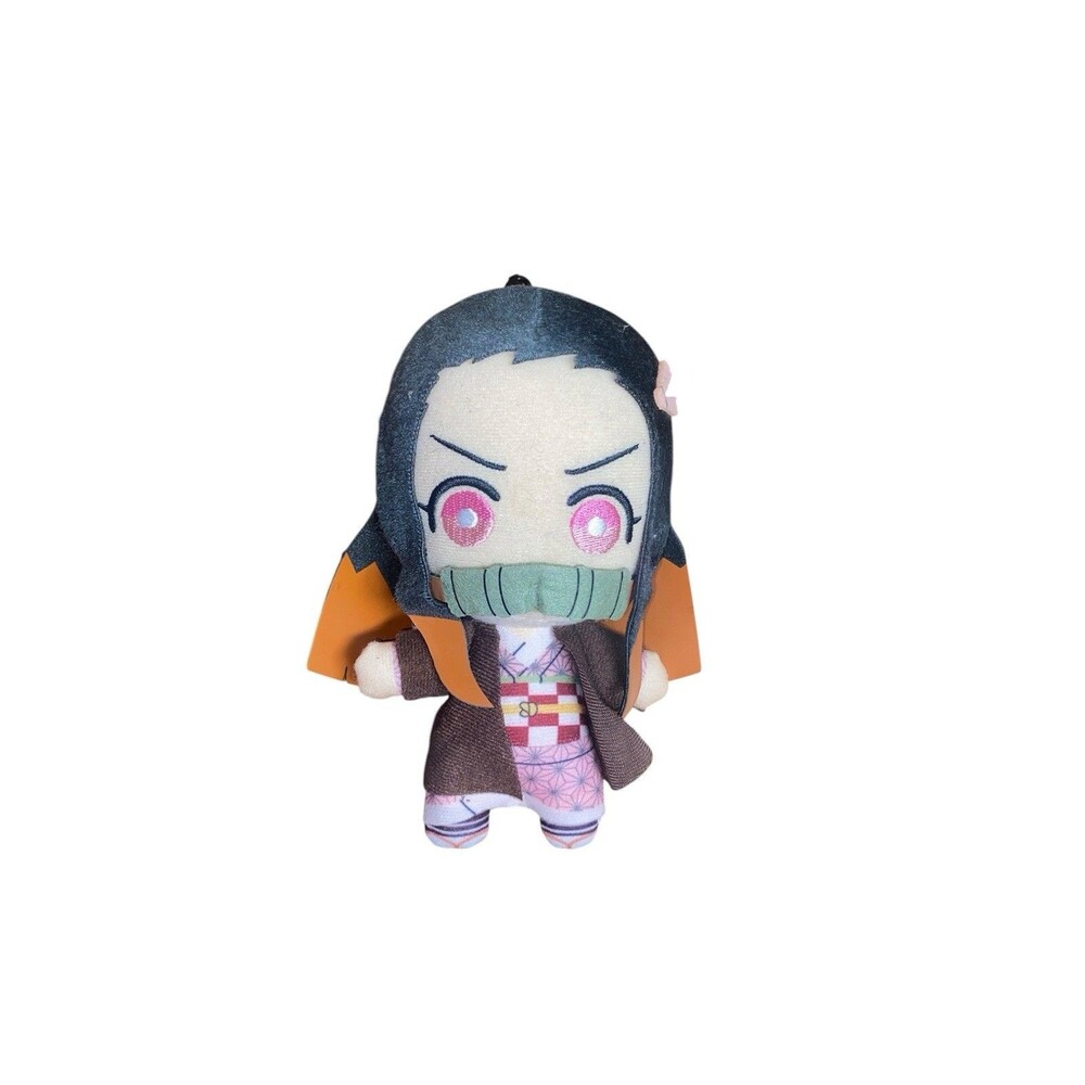 Plush Demon Slayer Nezuko with Keychain Bag Clip by Bandai - 6.5" Tall